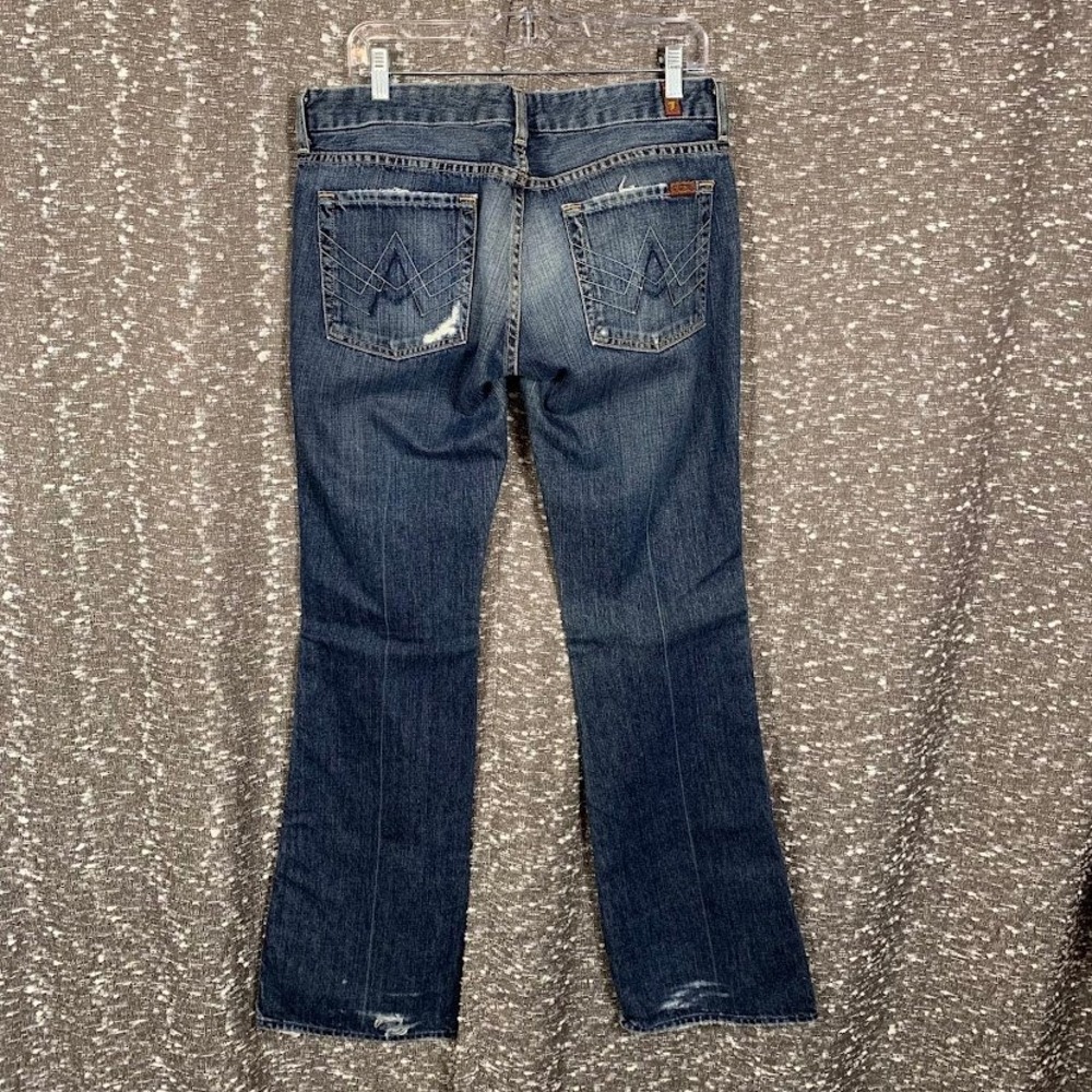 7 For All Mankind A Pocket Bootcut Jeans Distressed Low Rise Women's 32